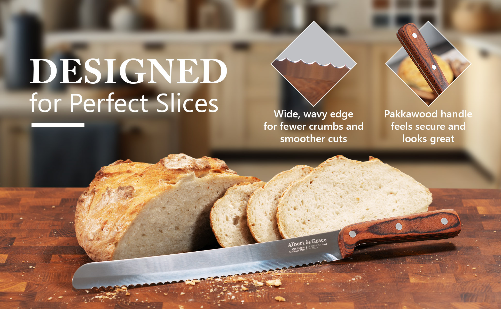bread knife designed for perfect slices